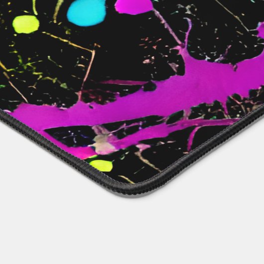 Bright Neon Paint Splatter Bureaumat (Hoek)