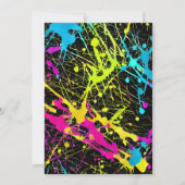 Bright Neon Paint Splatter Feestdagenkaart (Voorkant)