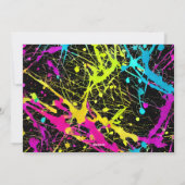 Bright Neon Paint Splatter Feestdagenkaart (Achterkant)