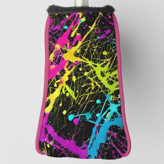 Bright Neon Paint Splatter Golfheadcover (Draai 90)