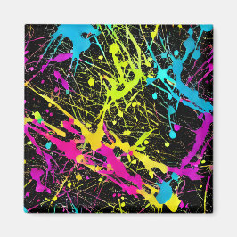 Bright Neon Paint Splatter Magneet