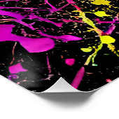 Bright Neon Paint Splatter Perfect Poster (Hoek)
