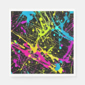 Bright Neon Paint Splatter Servet (Voorkant)