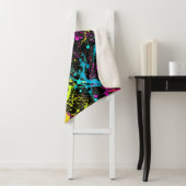 Bright Neon Paint Splatter Sherpa Deken (In situ)