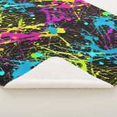 Bright Neon Paint Splatter Sherpa Deken (3/4)