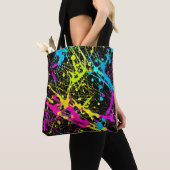 Bright Neon Paint Splatter Tote Bag (Dichtbij)