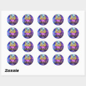 Bright Neon Pink Glow Disco Dance Party Dank je Ronde Sticker (Vel)