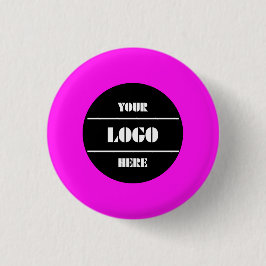 Bright Neon Pink Personalized Circle Badge Button