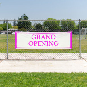 Bright Neon Pink White Business Grand Opening Spandoek
