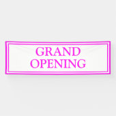 Bright Neon Pink White Business Grand Opening Spandoek (Horizontaal)