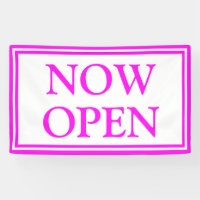 Bright Neon Pink White Business nu open