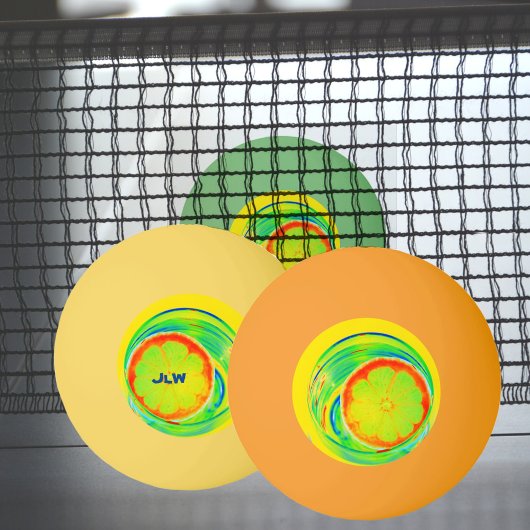 Bright Neon Psychedelic Citrus  Pingpongbal