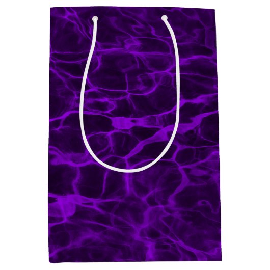 Bright Neon Purple Flaming Water Medium Cadeauzakje (Voorkant)