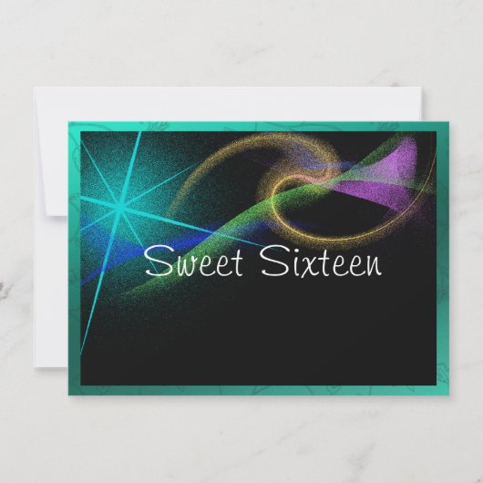 Bright Neon, Sparkle, Sweet Sixteen Invite Kaart (Voorkant)