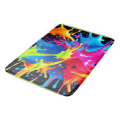 Bright Neon Splashes in Abstracte kunst Badmat (Gekanteld)