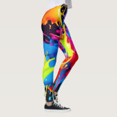 Bright Neon Splashes in Abstracte kunst Leggings (Rechts)