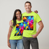 Bright Neon Splashes in Abstracte kunst T-shirt (Unisex)