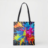 Bright Neon Splashes in Abstracte kunst Tote Bag (Voorkant)