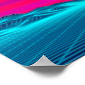 Bright Neon Sunrise aan zonsondergang en een vlind Poster (Hoek)