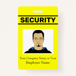 Bright Neon Yellow Custom Photo Security Guard ID Badge