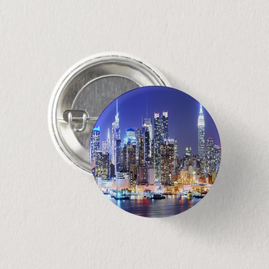 Bright New York Ronde Button 3,2 Cm (Voorkant /achterkant)