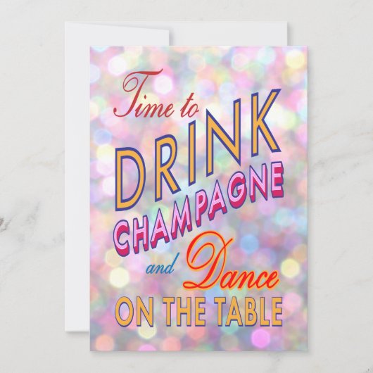 Bright Nieuwjaar tijd om Champagne uit te Drinken Kaart (Voorkant)