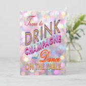 Bright Nieuwjaar tijd om Champagne uit te Drinken Kaart (Staand voorkant)