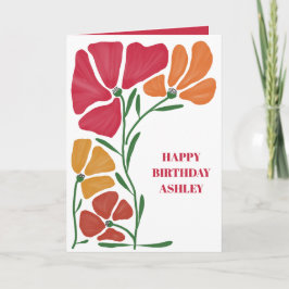 Bright Nouveau Floral Vrouw Gelukkige Verjaardag Kaart