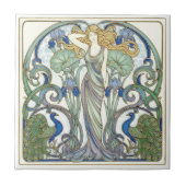 Bright Nouveau Muse & Peacocks Pat#2 ID1193 Tegeltje (Voorkant)