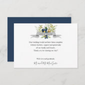 Bright Oak en blauw Bloemen Bruiloft dank u Bedankkaart (Voorkant / Achterkant)