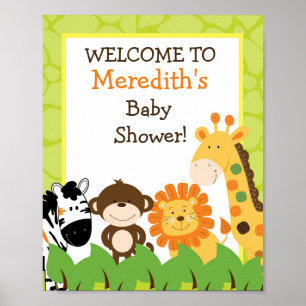 Bright Oerwoud Safari Animals 8x10 Sign Poster