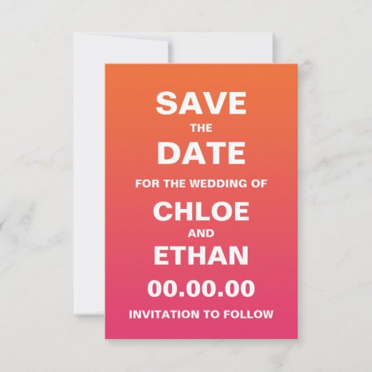 Bright Ombre Wedding slaat de datum op Save The Date (Voorkant)