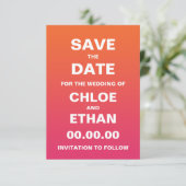 Bright Ombre Wedding slaat de datum op Save The Date (Staand voorkant)