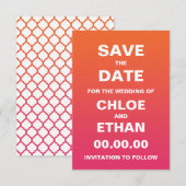 Bright Ombre Wedding slaat de datum op Save The Date (Voorkant / Achterkant)