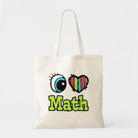 Bright Ooghart I houdt van Wiskunde Tote Bag (Voorkant)