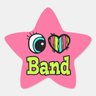 Bright Ooghart I-liefdesband Ster Sticker