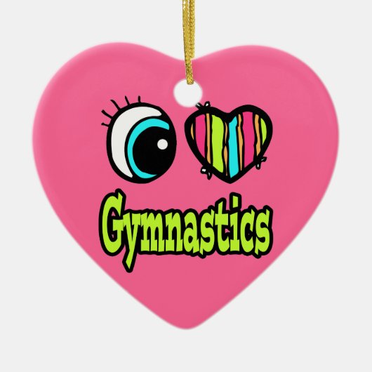 Bright Ooghart I Love Gymnastiek Keramisch Ornament (Voorkant)