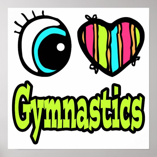 Bright Ooghart I Love Gymnastiek Poster (Voorkant)