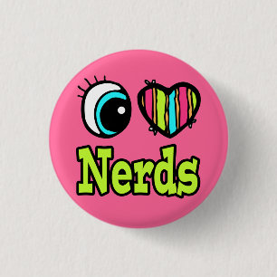 Bright Ooghart I Love Neerds Ronde Button 3,2 Cm