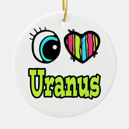 Bright Ooghart Ik hou van Uranus Keramisch Ornament (Voorkant)