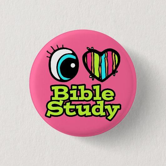 Bright Oogletje I Love Bible Study Ronde Button 3,2 Cm (Voorkant)