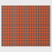Bright Orange and Black Tartan Plaid Cadeaupapier (Vlak)