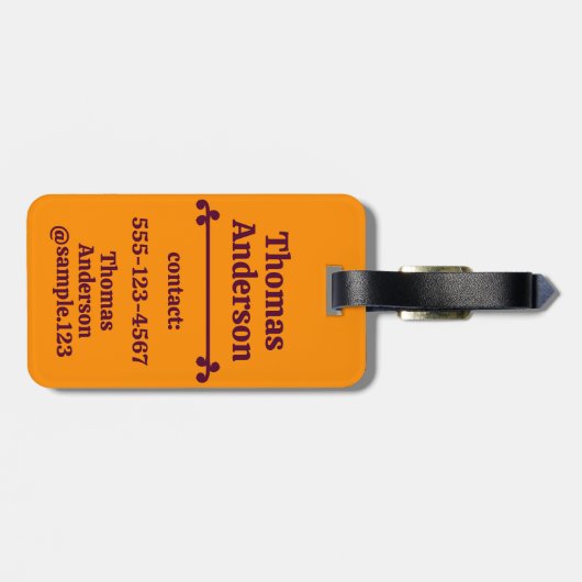 Bright Orange and Purple Combination Bagagelabel (Achterkant horizontaal)