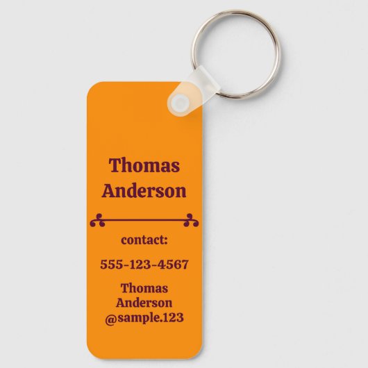 Bright Orange and Purple Combination Sleutelhanger (Achterkant)