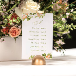 Bright Orange Citrus Alphabetic Seating Chart Kaart