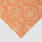 Bright Orange Gold Pineapple Damask Tissuepapier (Detail)