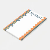 Bright Orange Hearts And Waves Post-it® Notes (Schuin)