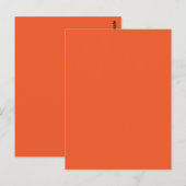 Bright Orange Minimalist Solid Background Briefkaart (Voorkant / Achterkant)