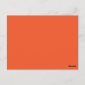 Bright Orange Minimalist Solid Background Briefkaart (Achterkant)
