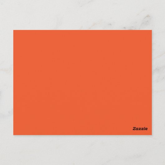 Bright Orange Minimalist Solid Background Briefkaart (Achterkant)